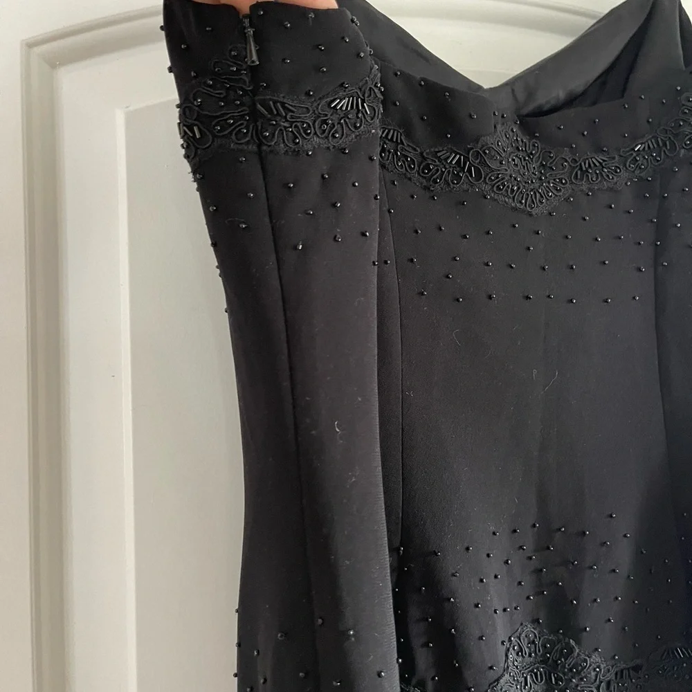 Gorgeous Vintage Jones NY Black Beaded Party Dress - 10